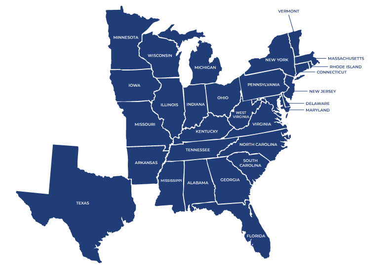 SBA lending team footprint map